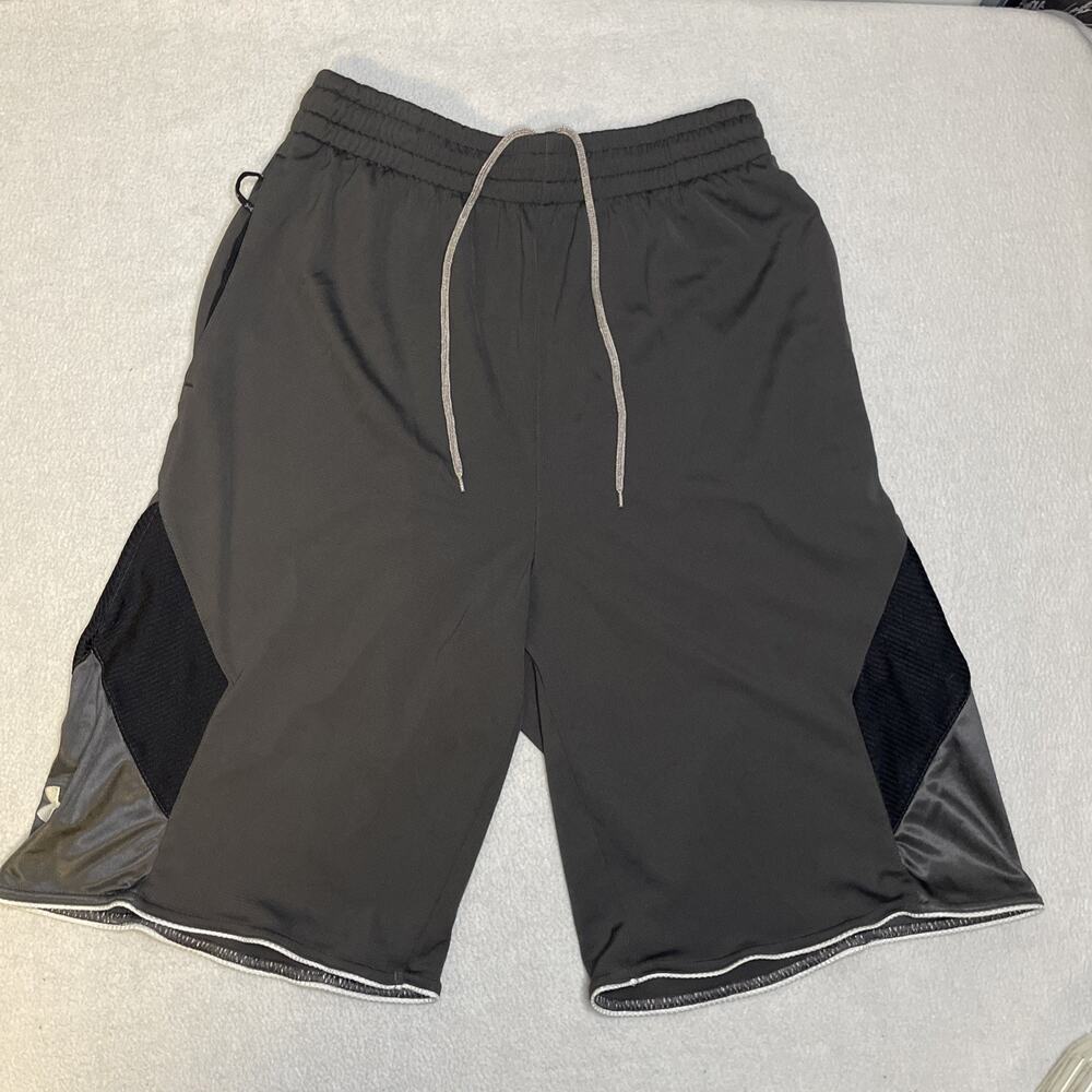 Under Armour Baseline Basketball Shorts Mens [Med] Grey Black Mesh 1217002 SS11